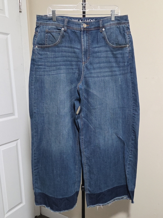 Love & Legend Denim - Love & Legend Cotton Blend  Medium Blue Women's Relaxed Wide-Leg Jeans